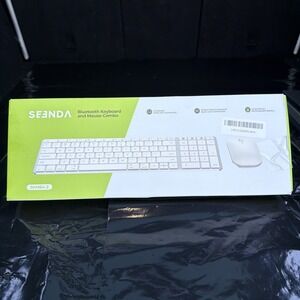 SEENDA Bluetooth Keyboard & Mouse Combo for Mac SKM64-2 Rechargeable White